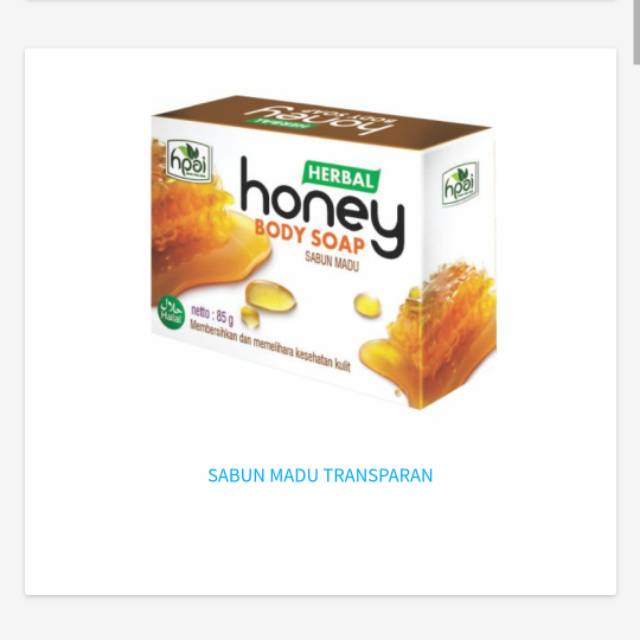 SABUN MADU TRANSPARAN