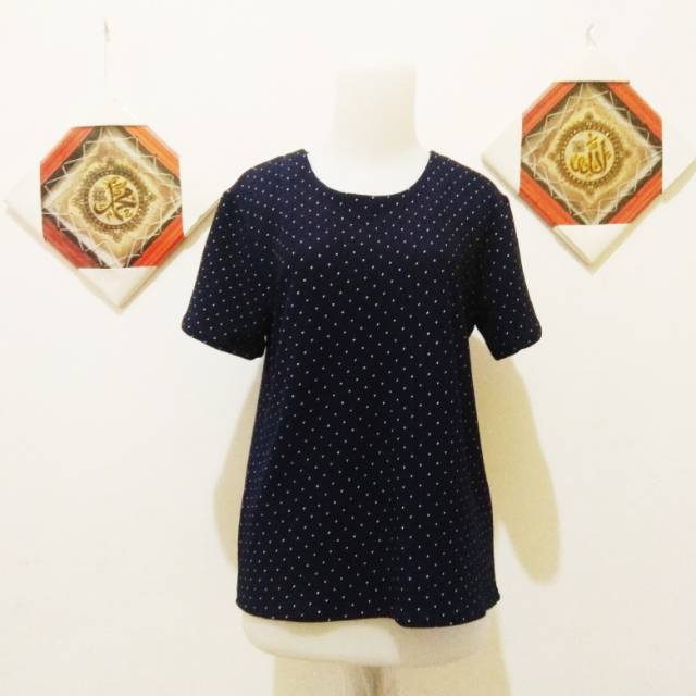 Blouse atasan waffle dotty