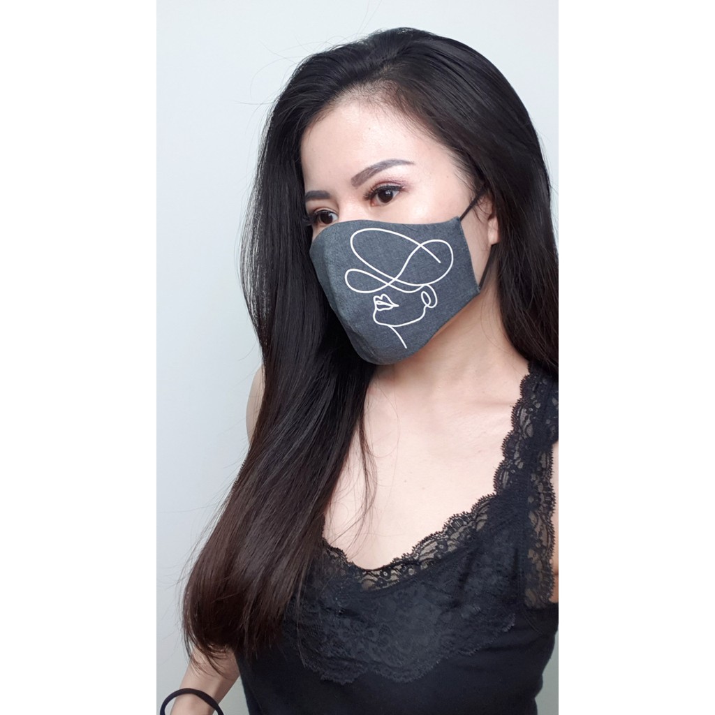 Doodle Mask By Garis - Grey