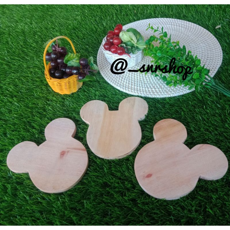 Coaster Mickey Kayu Mahoni