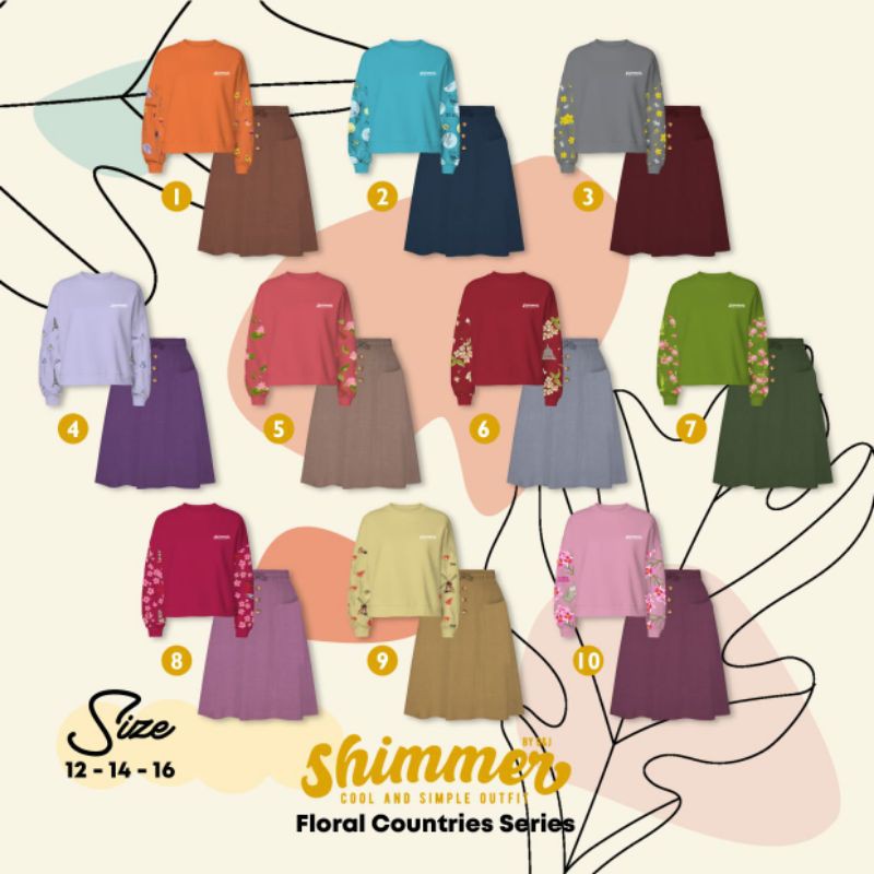 setelan skirt midi