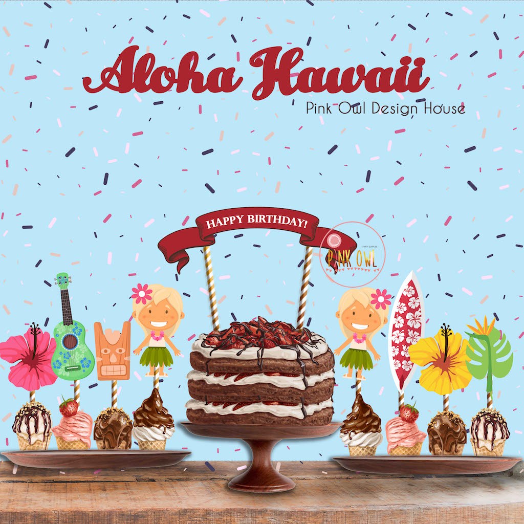 Aloha Hawaii Cake Topper