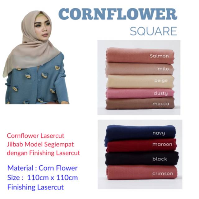Jilbab Segiempat Cornflower