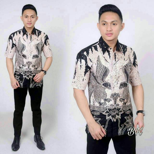 Hem Batik Pria Hitam Manis