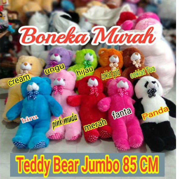 BONEKA TEDDY BEAR JUMBO 85CM MOTIF