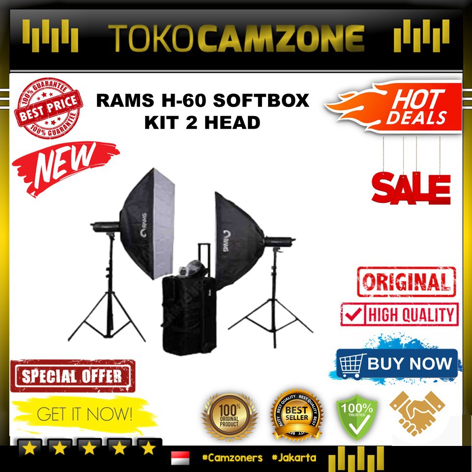 RAMS H-60 Softbox Kit 2 Head - Paket