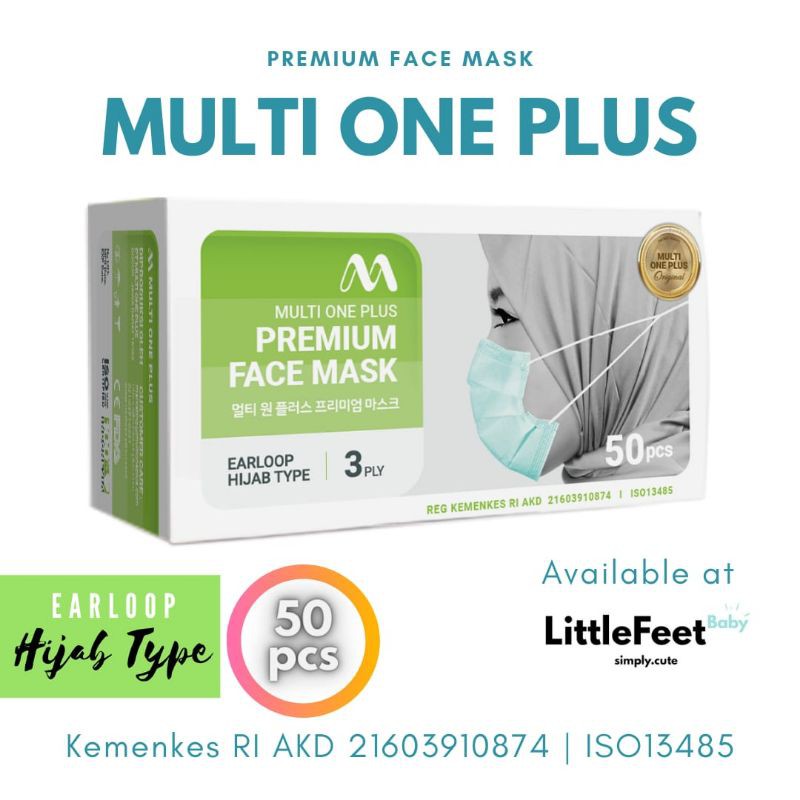 Masker Medis Surgical MOP Multi One Plus Hijab Headloop