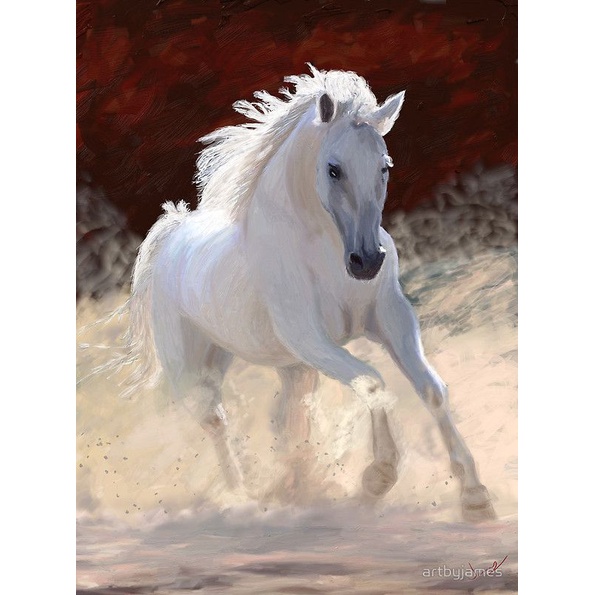 poster gambar kuda putih+binke 45×65cm