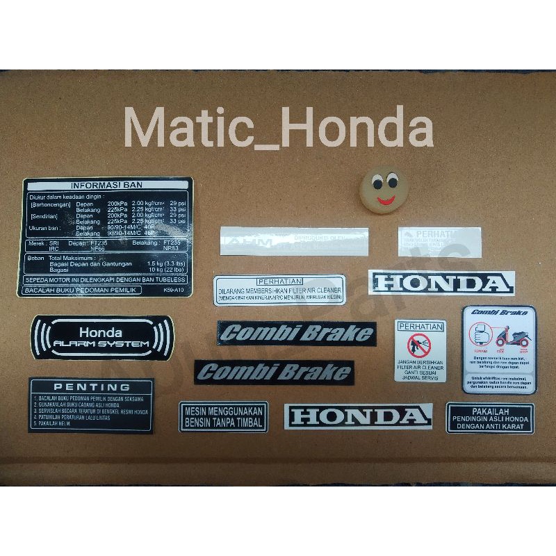 Stiker set logo Honda Matic.