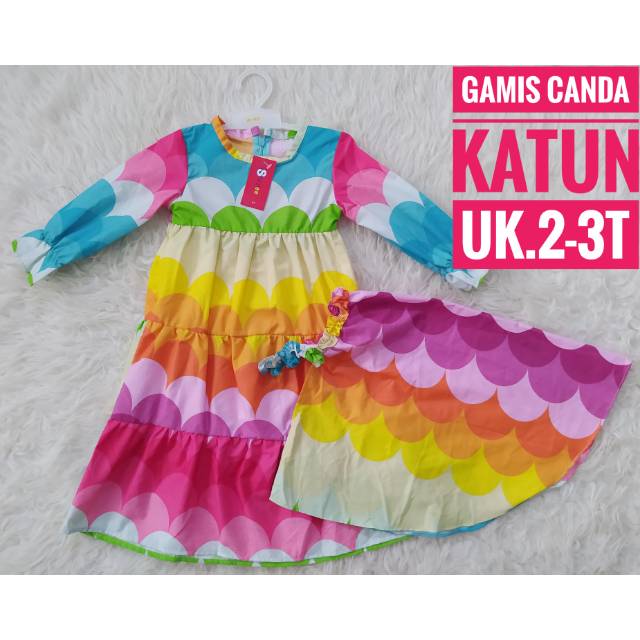 Gamis set hijab anak katun