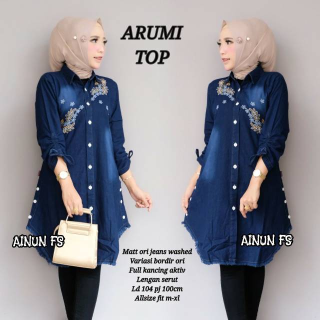 Atasan jeans wash