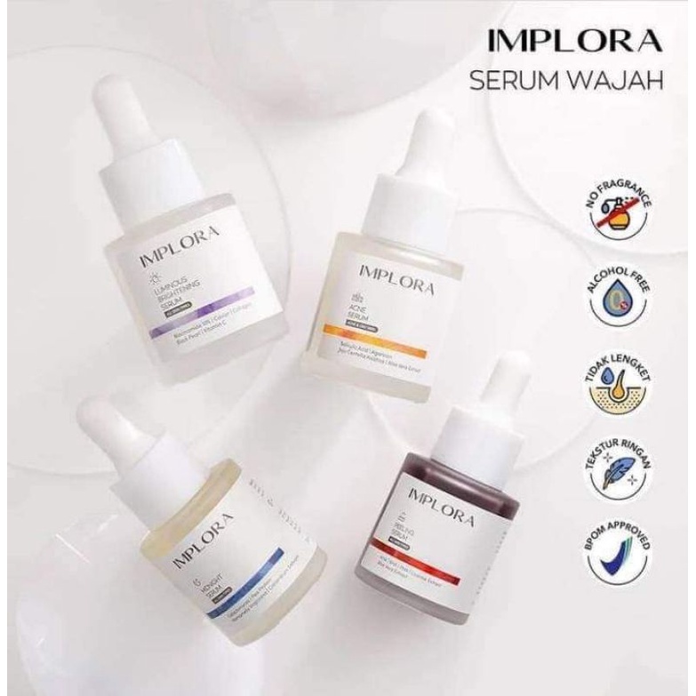 SERUM IMPLORA/ACNE SERUM IMPLORA/PEELING SERUM IMPLORA/LUMINOUS SERUM IMPLORA/MIDNIGHT SERUM IMPLORA
