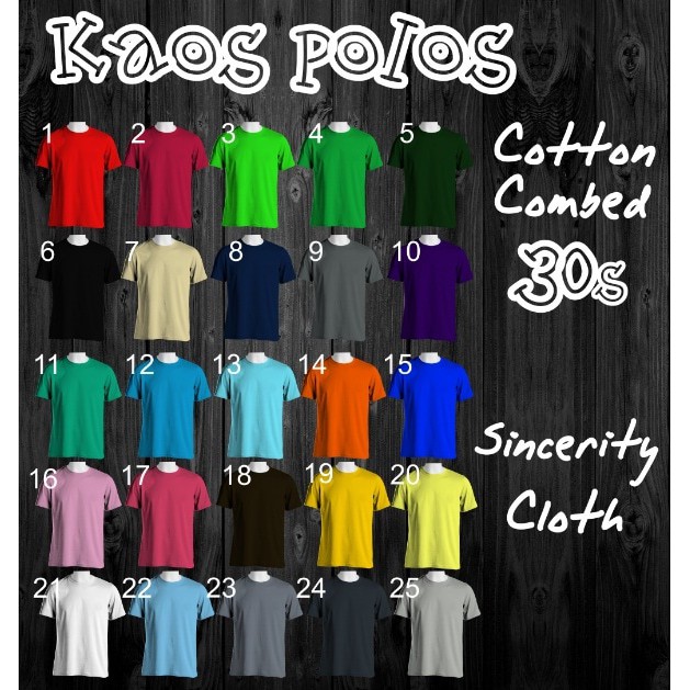 KAOS POLOS COTTON COMBED 30S