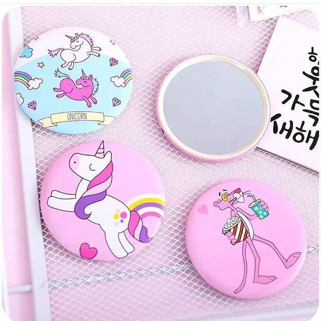 CERMIN KACA BULAT MINI LUCU