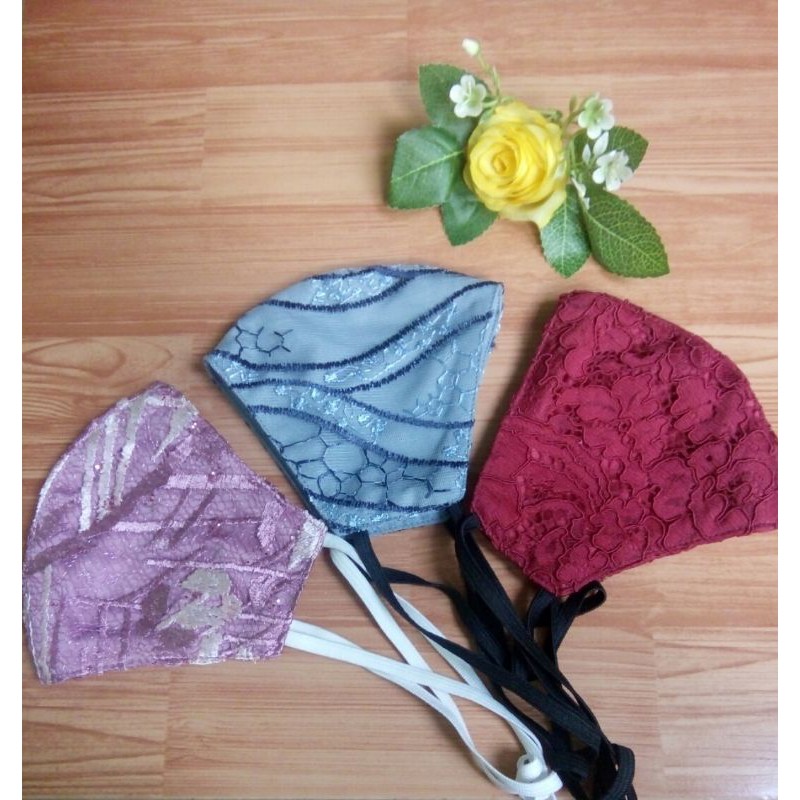 Masker brokat 3 lapis
