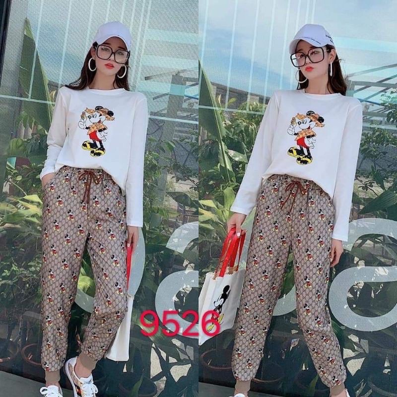 setelan mickey celana joger