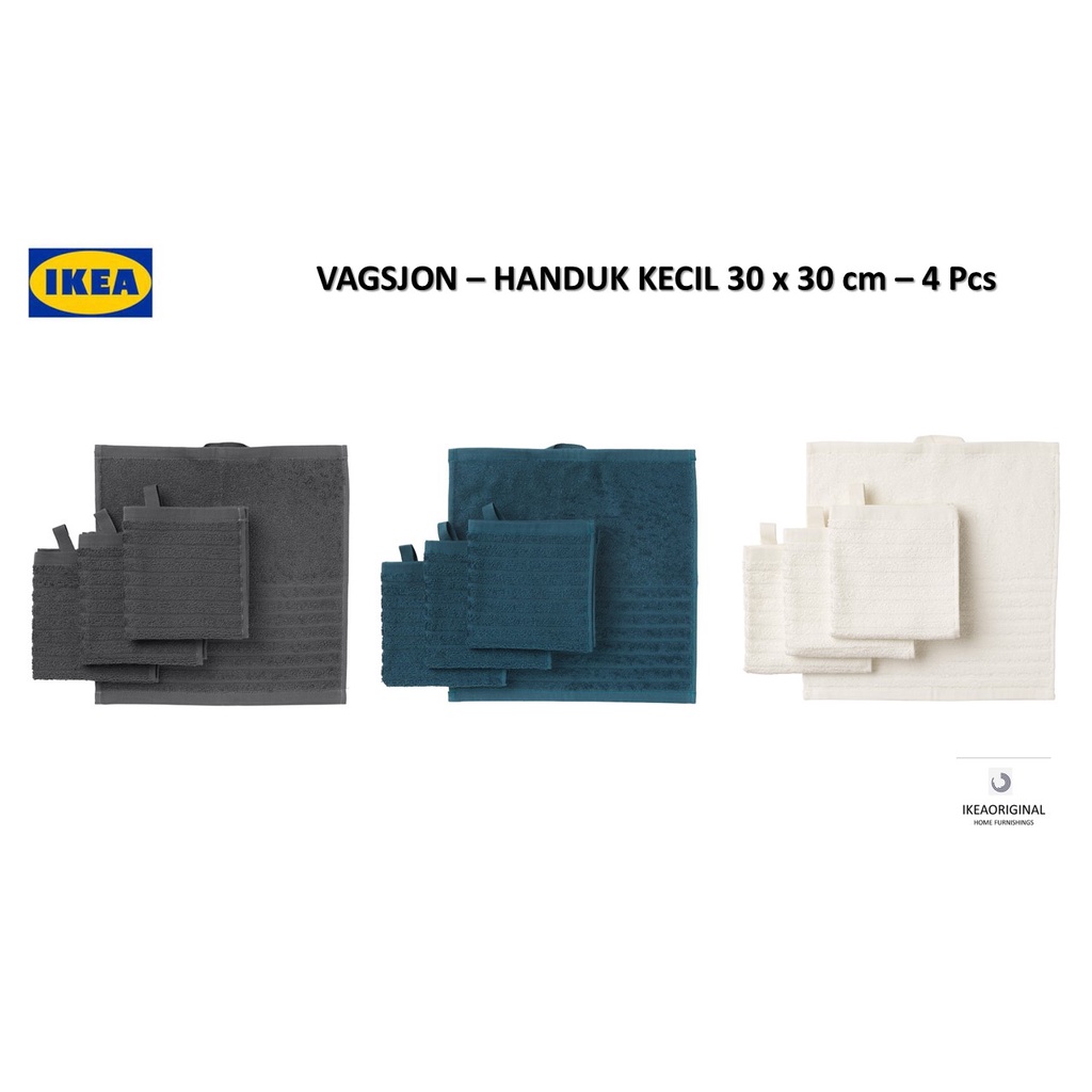 VAGSJON - Handuk kecil, 30x30 cm 4 PCS
