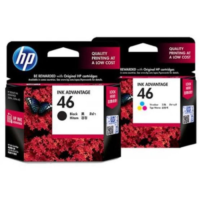 tinta HP46 colour & hitam