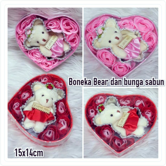 Boneka Bear dan bunga sabun
