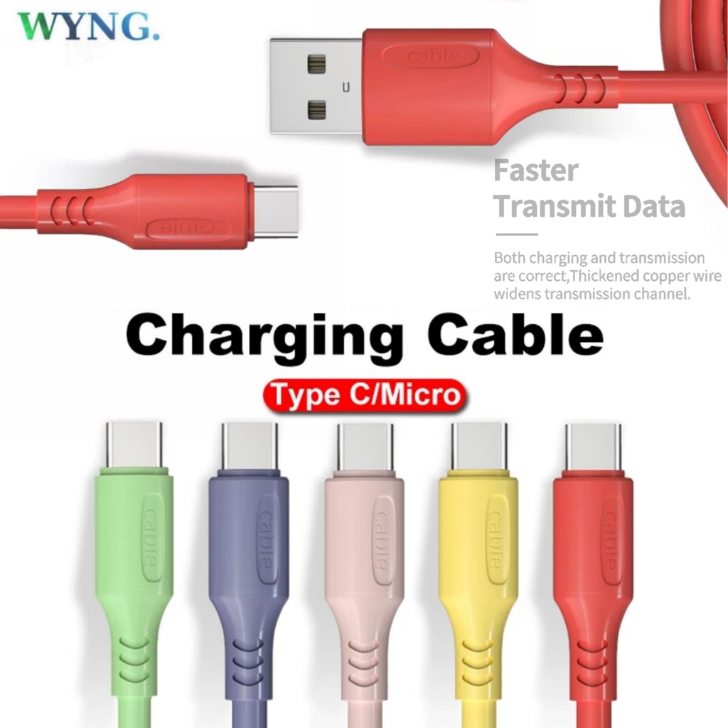 Kabel Data TYPE-C Fast Charger Rubber High Speed Elastis Charge Cable For Android Charger