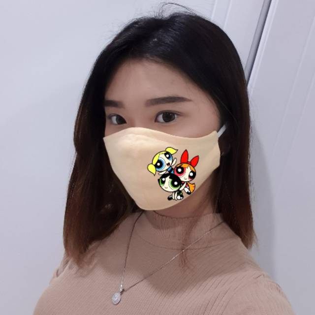 Masker kain power puff 1