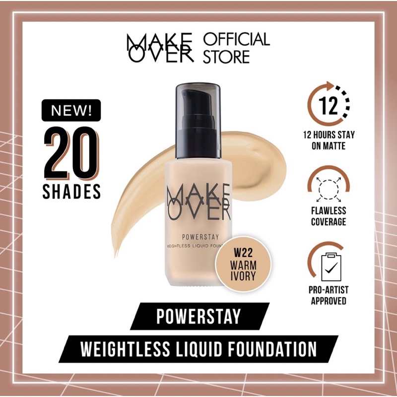 MAKE OVER POWER STAY WEIGHTLESS LIQUID FOUNDY W22