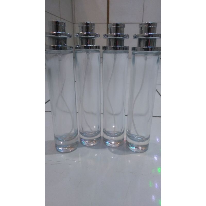 Botol Catur Kaca Silver 50ML / Botol Parfum Refill 50ML drat/putar