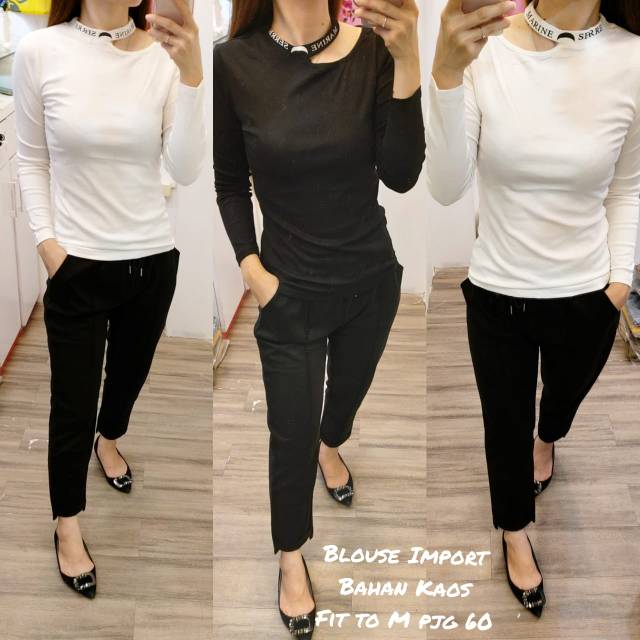 Blouse import bahan koas