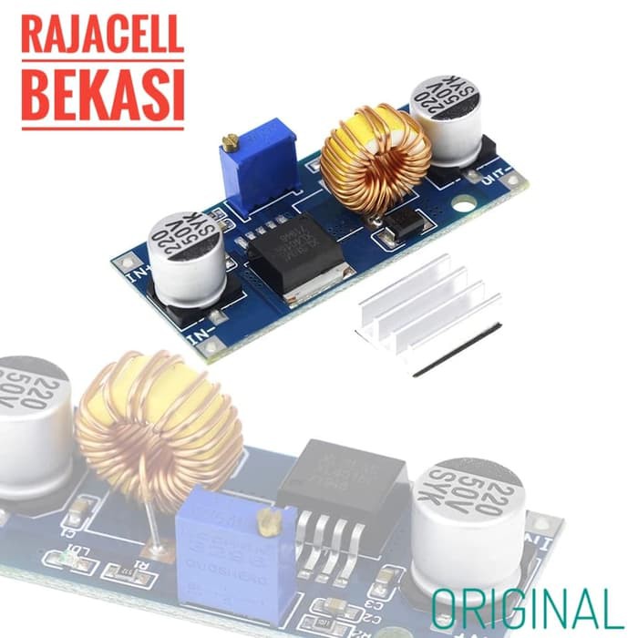 5A Adj Step Down XL4015 DC-DC Voltage Stepdown Module + Heatsink