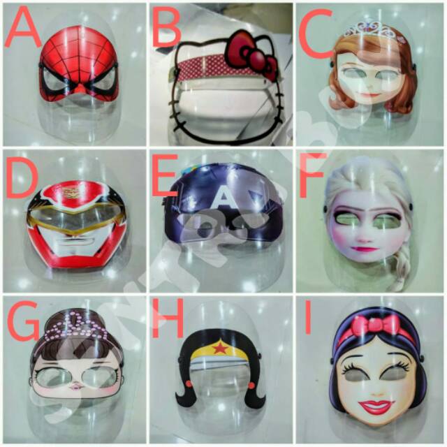 Face Shield anak karakter termurah