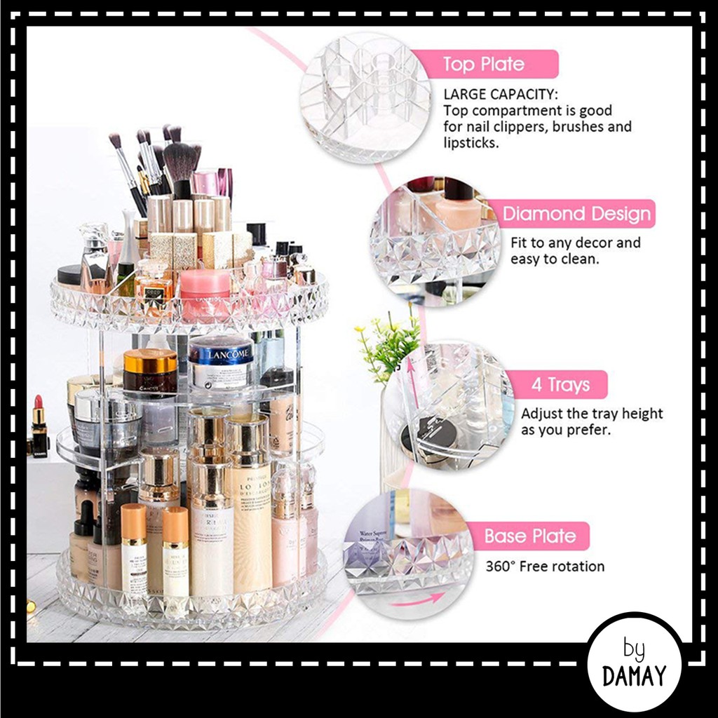 Rak Kosmetik Akrilik Putar