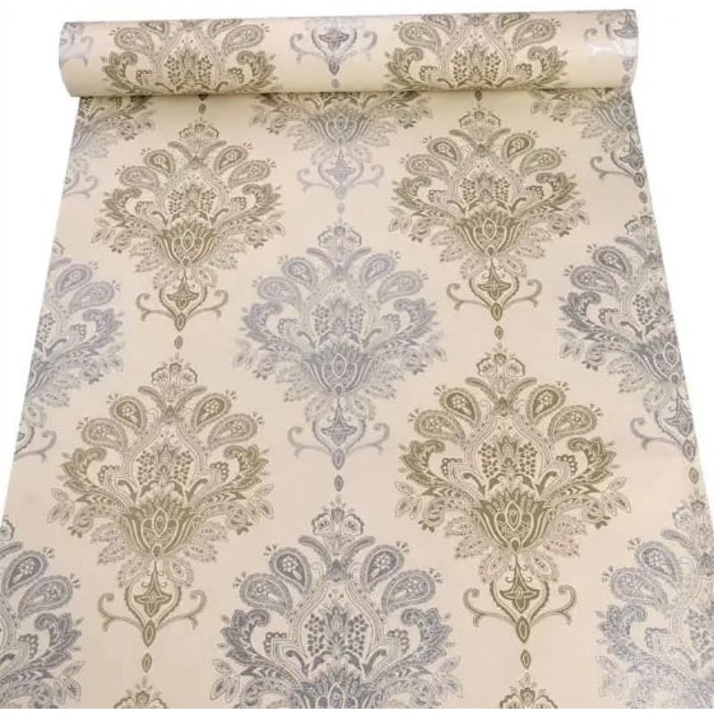 WALLPAPER DINDING WALLSTIKER BATIK SILVER COKLAT