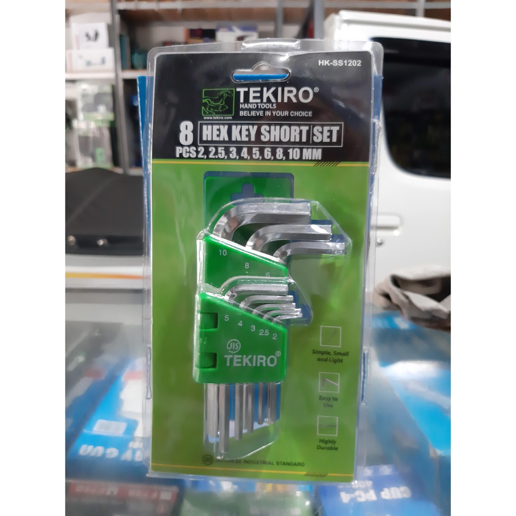 Kunci L Set Pendek 8 pcs Tekiro