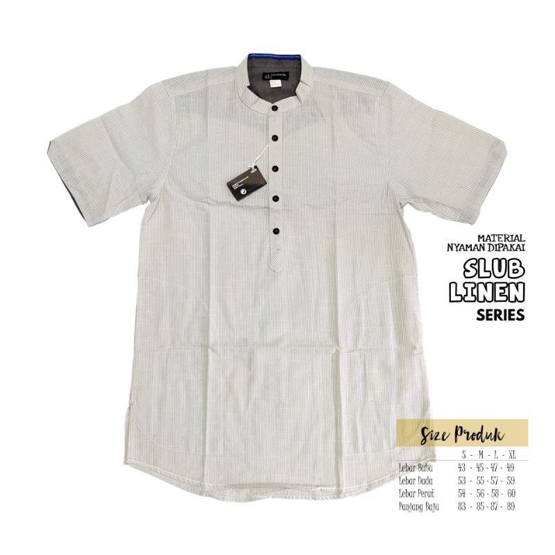 Baju Koko Kurta Basic Motif Garis