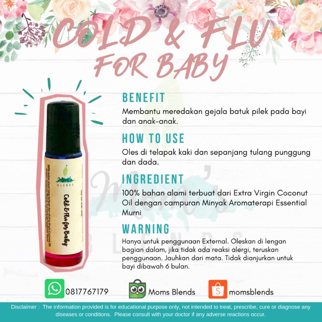 Cold & Flu for baby roller blend 100ml