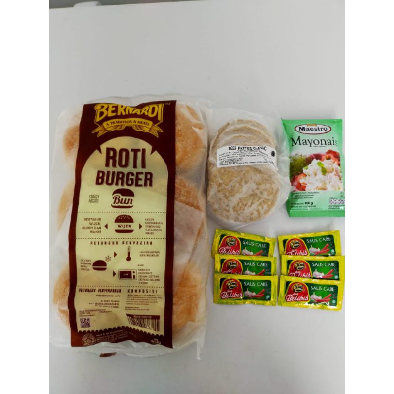 Paket beef burger isi 6pcs