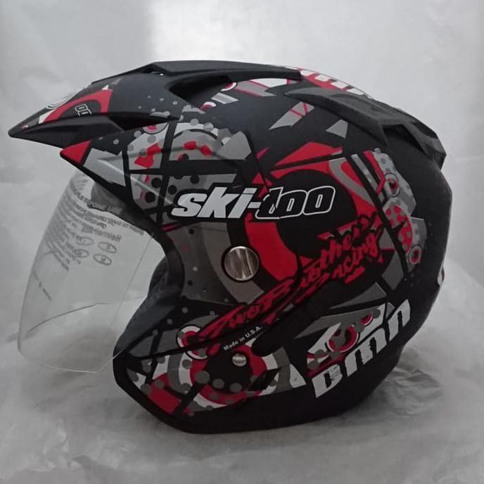 Helm DMN Jp-7 Ski doo Black doff red