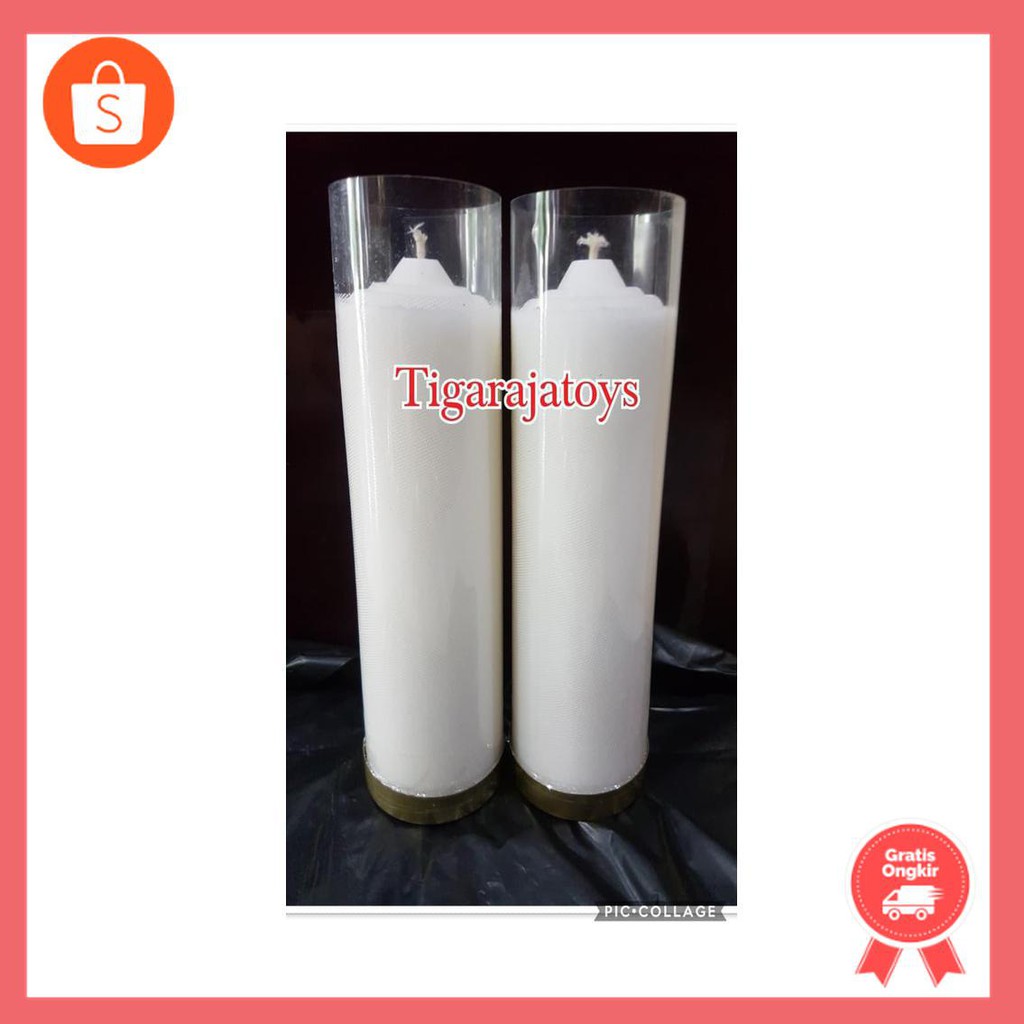 Lilin putih polos 2 kati