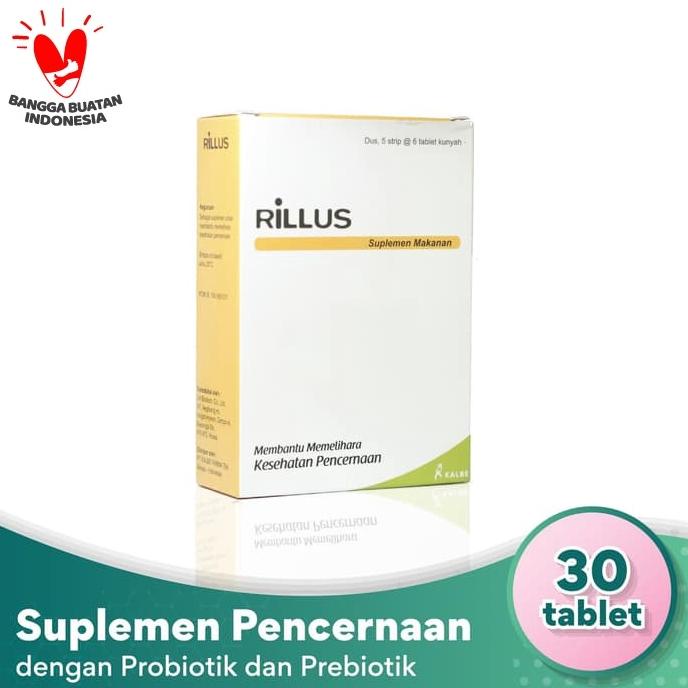 Rillus 30 Tablet Kunyah Probiotik dan Prebiotik Lc