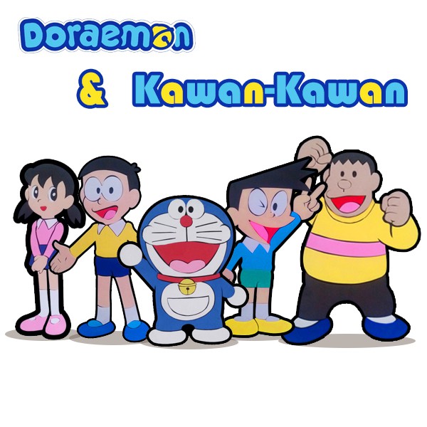 Boneka Tempel Dinding Doraemon dan Kawan-Kawan