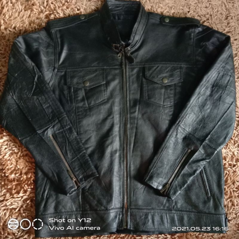 jaket kulit pria sapi asli model pangkat