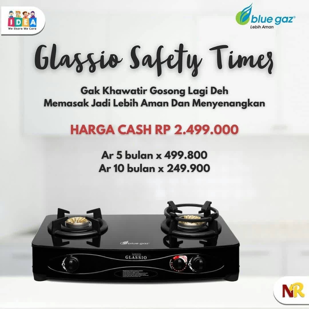 Kompor Glassio Safety Timer