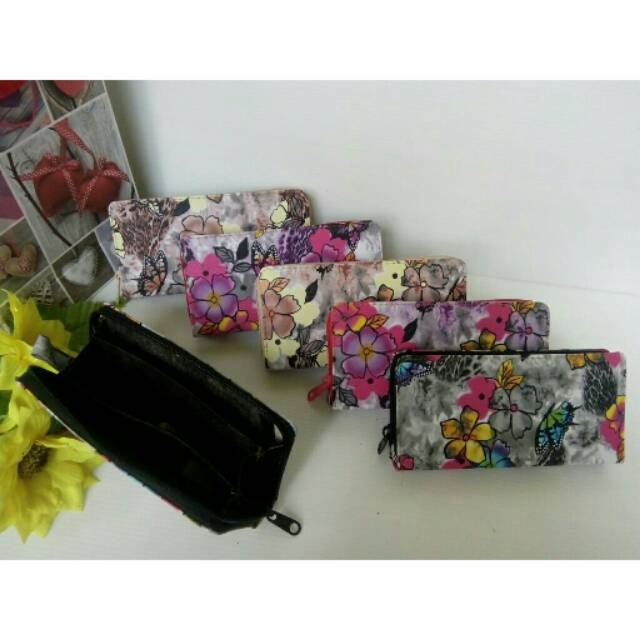 dompet wanita motif bunga