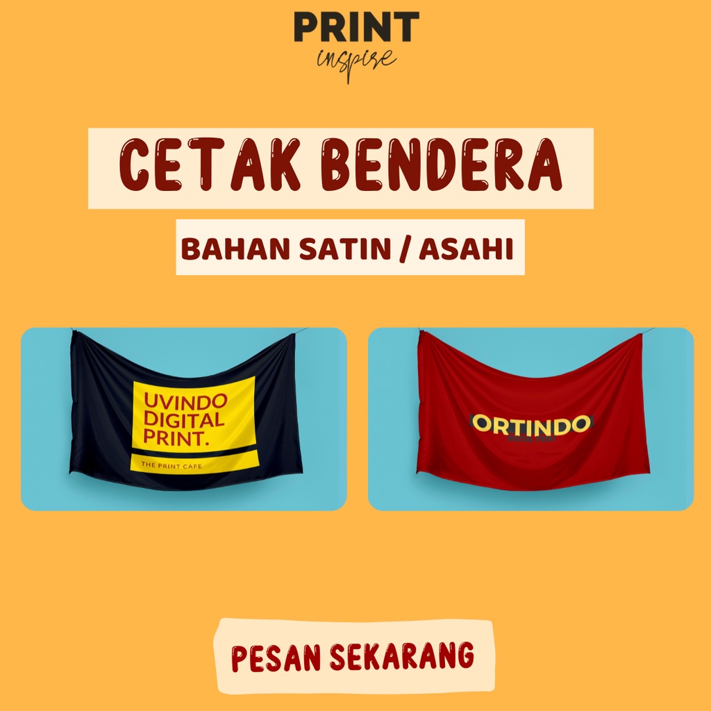 Custom Bendera Kain Satin/Asahi