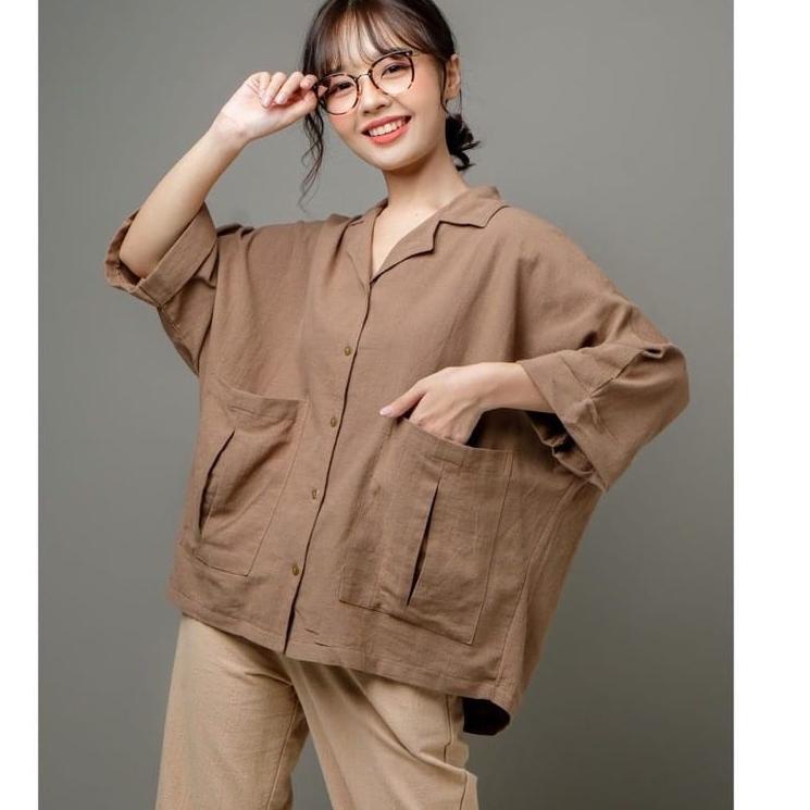 BUL.02Jl22ᴷ– DEVA KEMEJA OVERSIZE LINEN CIGGARETTE