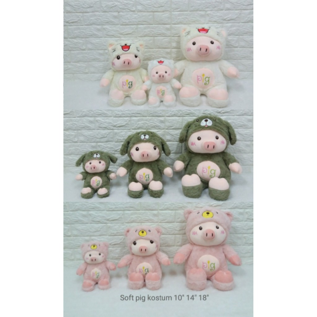 Boneka Soft Pig Kostum 10"