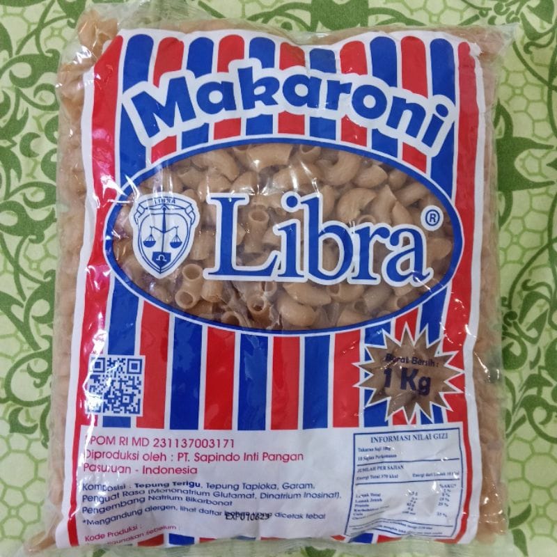 MAKARONI MENTAH CAP LIBRA 1 KG