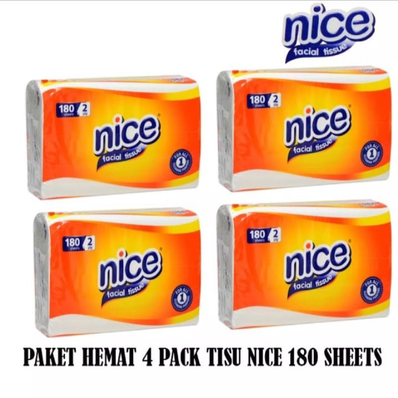 Tisu tissue nice 180 sheets 2ply 4Pcs