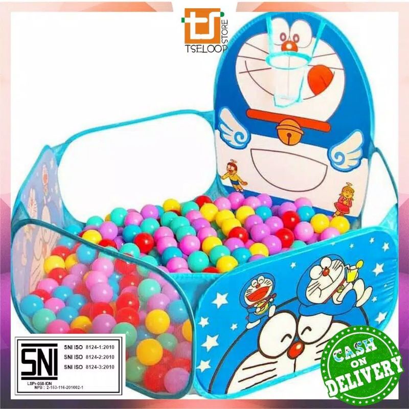 keranjang mandi bola doraemon