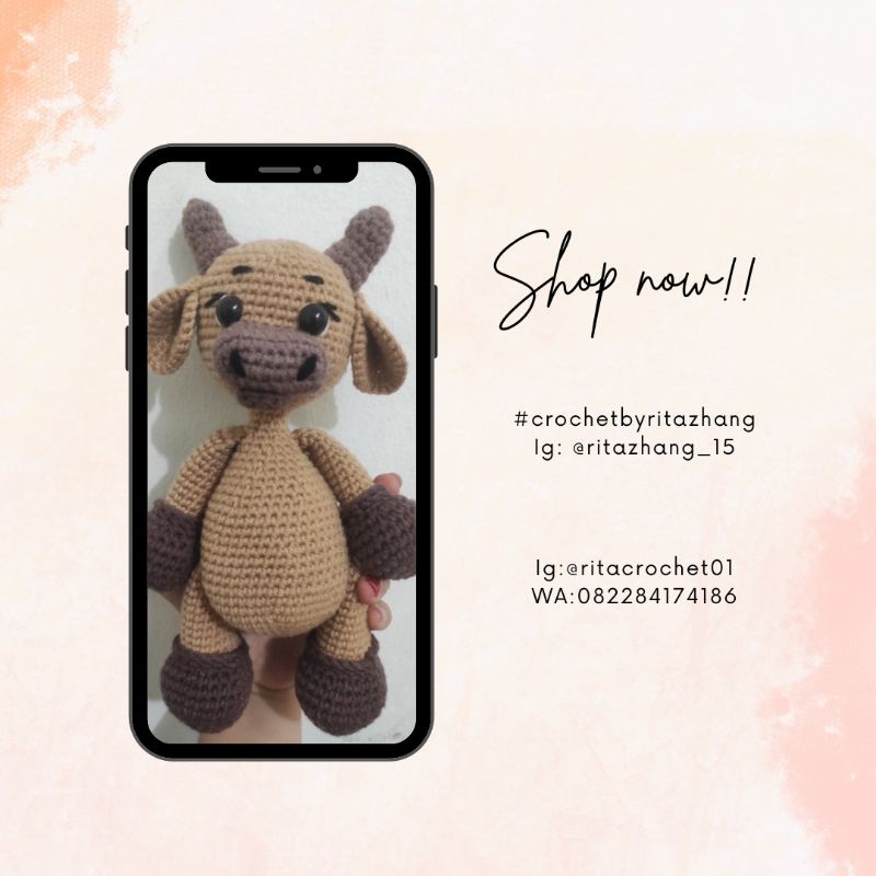 boneka rajut kerbau.